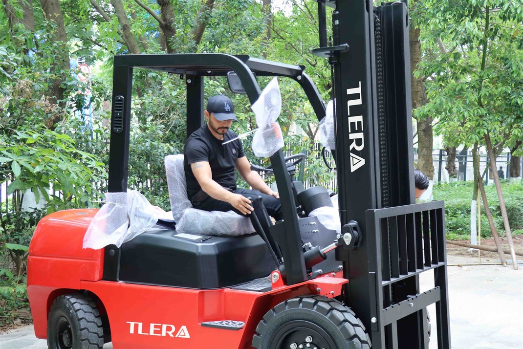 TLERA lithium forklift prepared for delivery